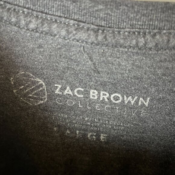 2019 Zac Brown Band T Shirt Gray Large L Graphic Tee Cotton Short Sleeve Solid - Picture 13 of 16
